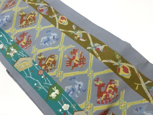 JAPANESE NAGOYA OBI / UME & ARISUGAWA PATTERN